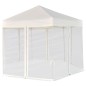 Tenda festas pop-up hexagonal 6 paredes 3,6x3,1 m branco creme