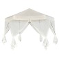 Tenda festas pop-up hexagonal 6 paredes 3,6x3,1 m branco creme