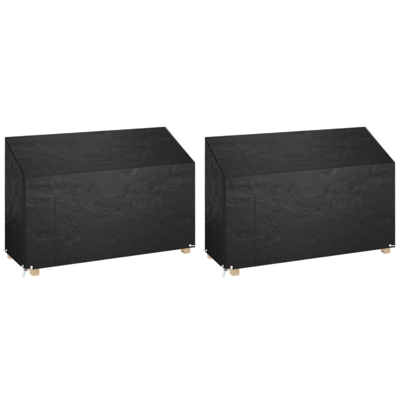 Capas p/ banco jardim 2 pcs 8 ilhós 190x70x70/88 cm polietileno-Capas para móveis de jardim-Home Retail