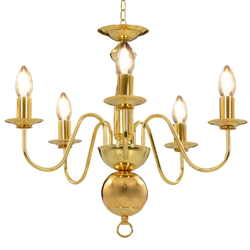 Lustre de 5 lâmpadas E14 dourado-Candelabros-Home Retail