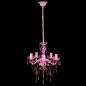 Lustre cor-de-rosa com 5 lâmpadas