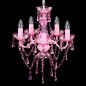 Lustre cor-de-rosa com 5 lâmpadas