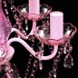 Lustre cor-de-rosa com 5 lâmpadas