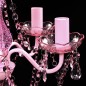 Lustre cor-de-rosa com 5 lâmpadas