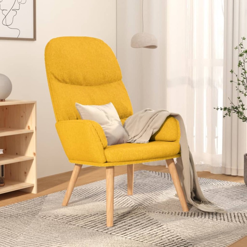 Cadeira de descanso tecido amarelo mostarda-Poltronas-Home Retail