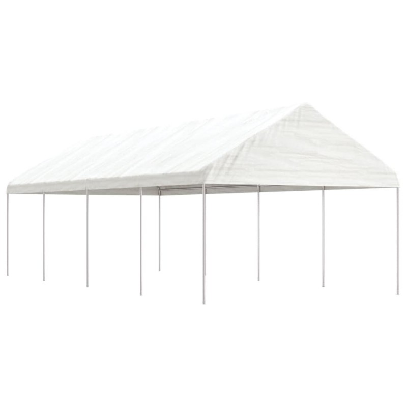 Gazebo com telhado 8,92x4,08x3,22 m polietileno branco-Toldos e gazebos-Home Retail