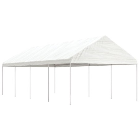 Gazebo com telhado 8,92x4,08x3,22 m polietileno branco