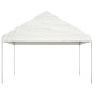 Gazebo com telhado 8,92x4,08x3,22 m polietileno branco