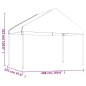 Gazebo com telhado 8,92x4,08x3,22 m polietileno branco