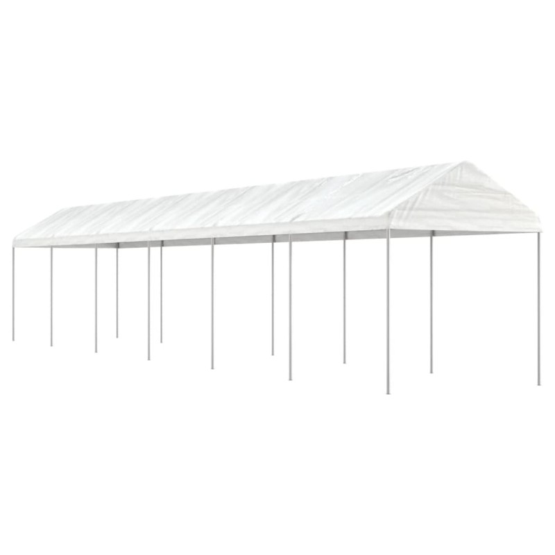 Gazebo com telhado 13,38x2,28x2,69 m polietileno branco-Toldos e gazebos-Home Retail