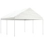 Gazebo com telhado 4,46x4,08x3,22 m polietileno branco