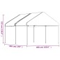 Gazebo com telhado 4,46x4,08x3,22 m polietileno branco