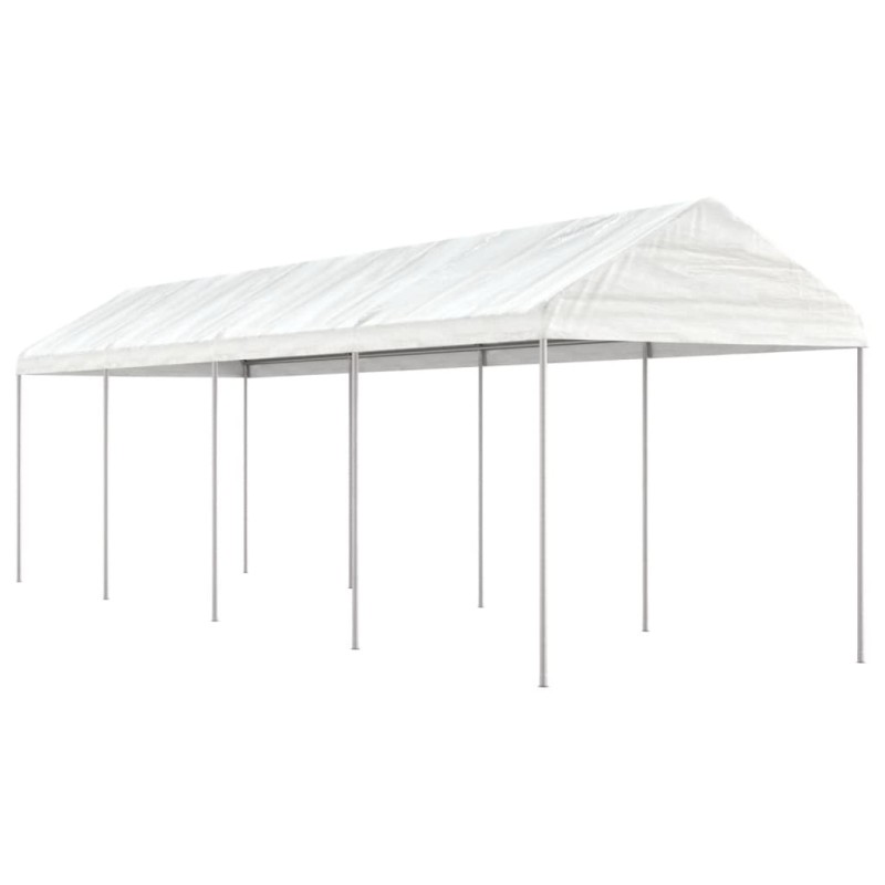 Gazebo com telhado 8,92x2,28x2,69 m polietileno branco-Toldos e gazebos-Home Retail