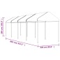 Gazebo com telhado 8,92x2,28x2,69 m polietileno branco