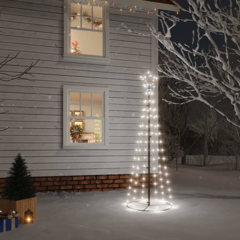 Árvore de Natal em cone 108 luzes LED 70x180 cm branco frio-Árvores de Natal-Home Retail