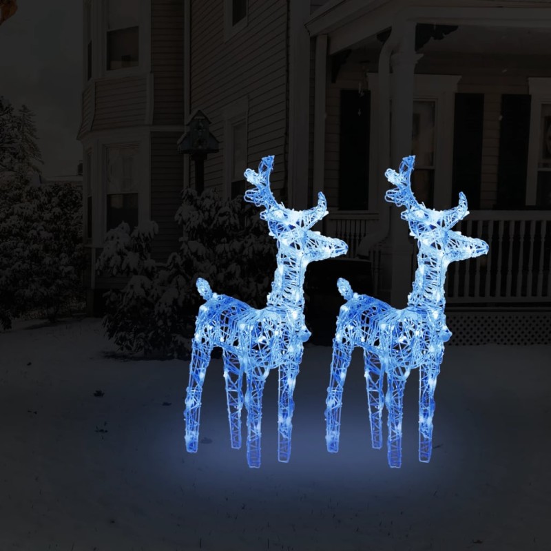 Renas de Natal 2 pcs 80 luzes LED acrílico azul-Luzes de Natal-Home Retail