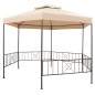 Tenda/gazebo de jardim hexagonal 323x265 cm bege