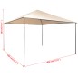 Gazebo tenda com toldo 4x4 m aço bege