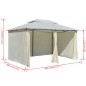 Tenda de jardim com cortinas 4x3 m branco