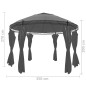 Gazebo com cortinas redondo 3,5x2,7 m antracite