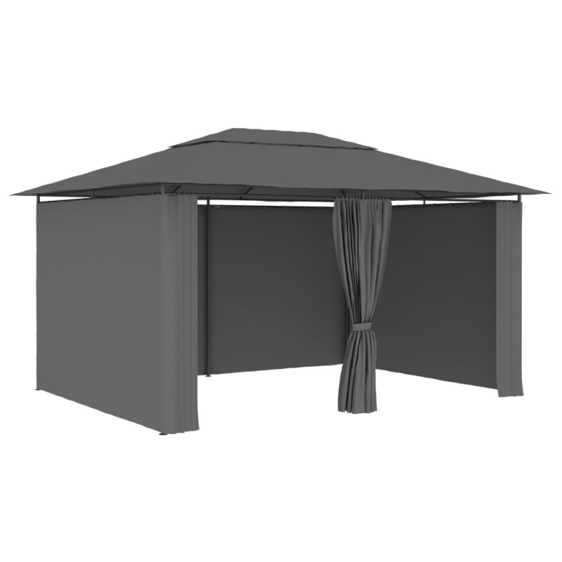 Tenda de jardim com cortinas 4x3 m antracite-Toldos e gazebos-Home Retail