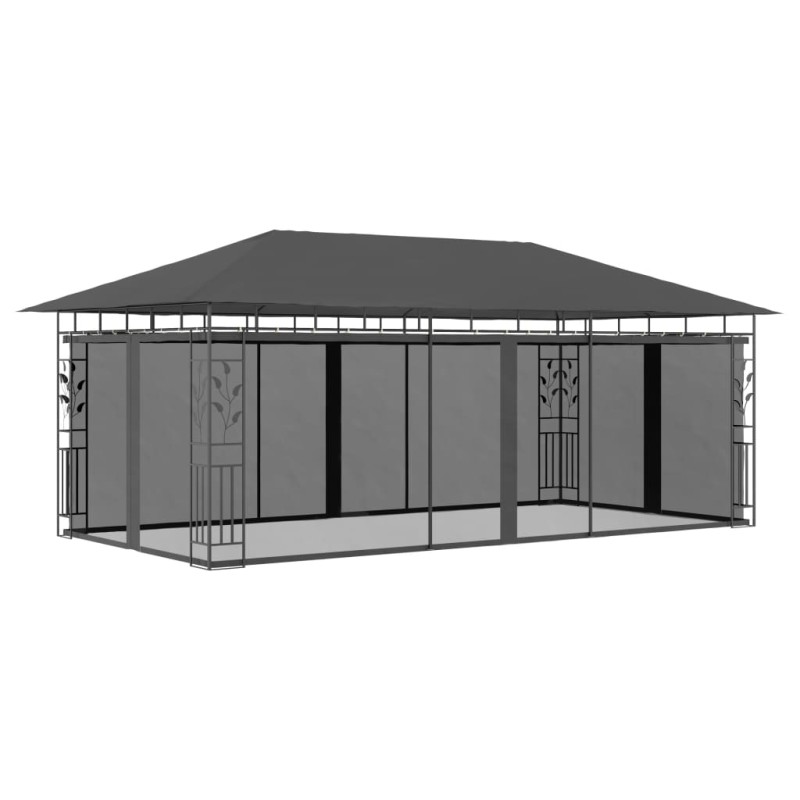 Gazebo com rede mosquiteira 6x3x2,73 m antracite-Toldos e gazebos-Home Retail