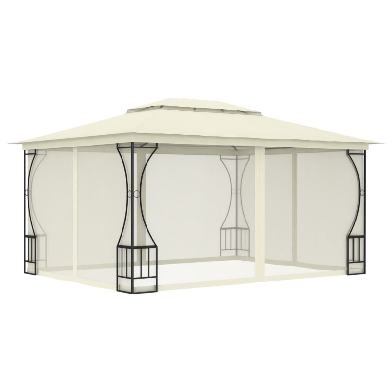 Gazebo com redes 300x400x265 cm creme-Toldos e gazebos-Home Retail