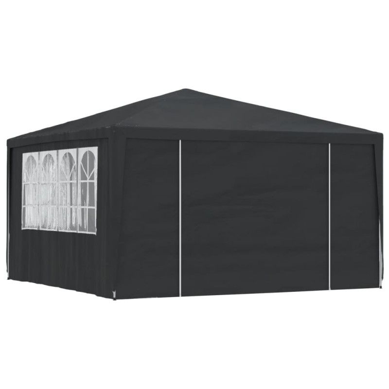 Tenda festas com paredes laterais 4x4m 90g/m² antracite-Toldos e gazebos-Home Retail