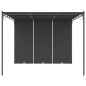 Gazebo de jardim com cortina lateral 3x3x2,25m antracite