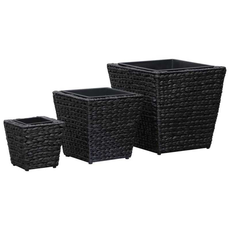 Vasos/floreiras 3 pcs jacinto de água preto-Vasos e floreiras-Home Retail