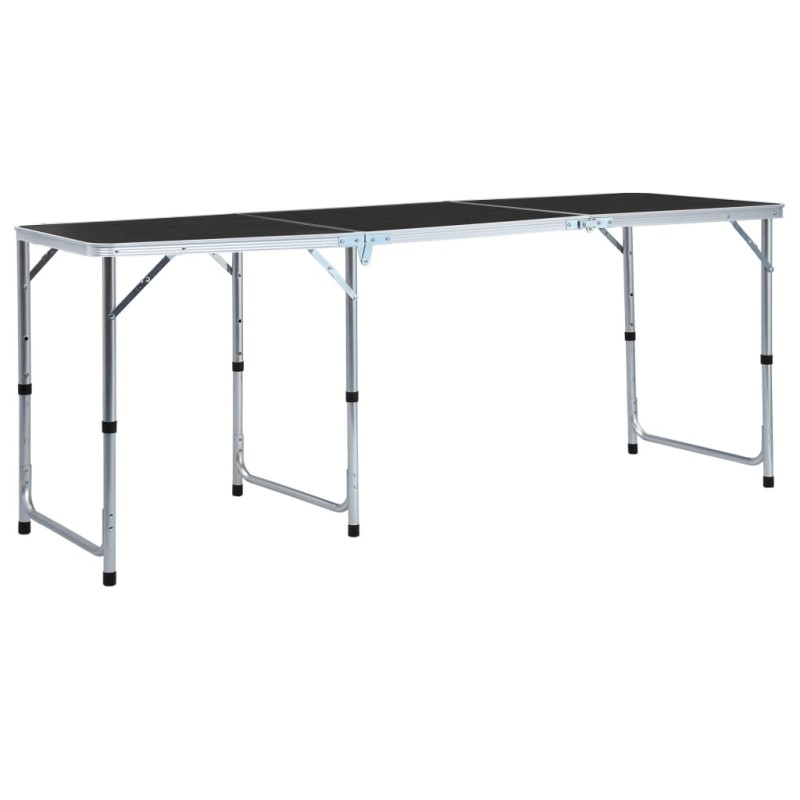 Mesa de campismo dobrável 180x60 cm alumínio cinzento-Mobiliário para campismo-Home Retail