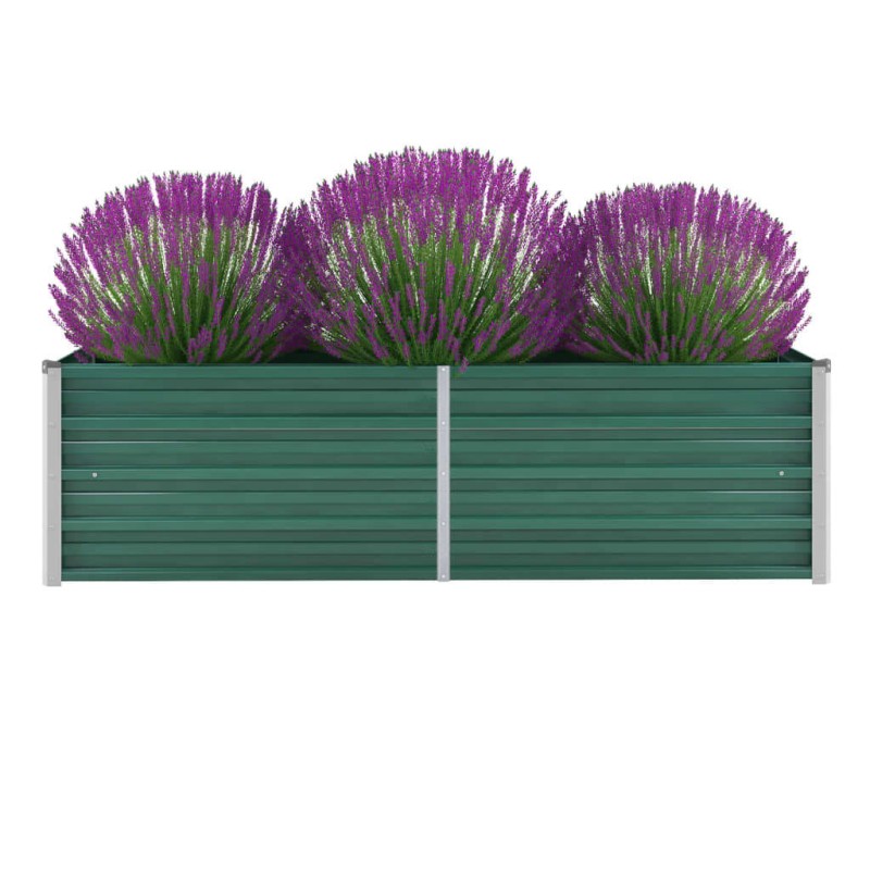 Canteiro elevado de jardim aço galvanizado 160x40x45 cm verde-Vasos e floreiras-Home Retail