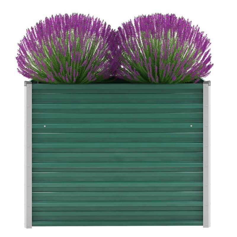 Canteiro elevado de jardim aço galvanizado 100x40x77 cm verde-Vasos e floreiras-Home Retail