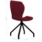 Cadeiras de jantar 2 pcs couro artificial vermelho-tinto