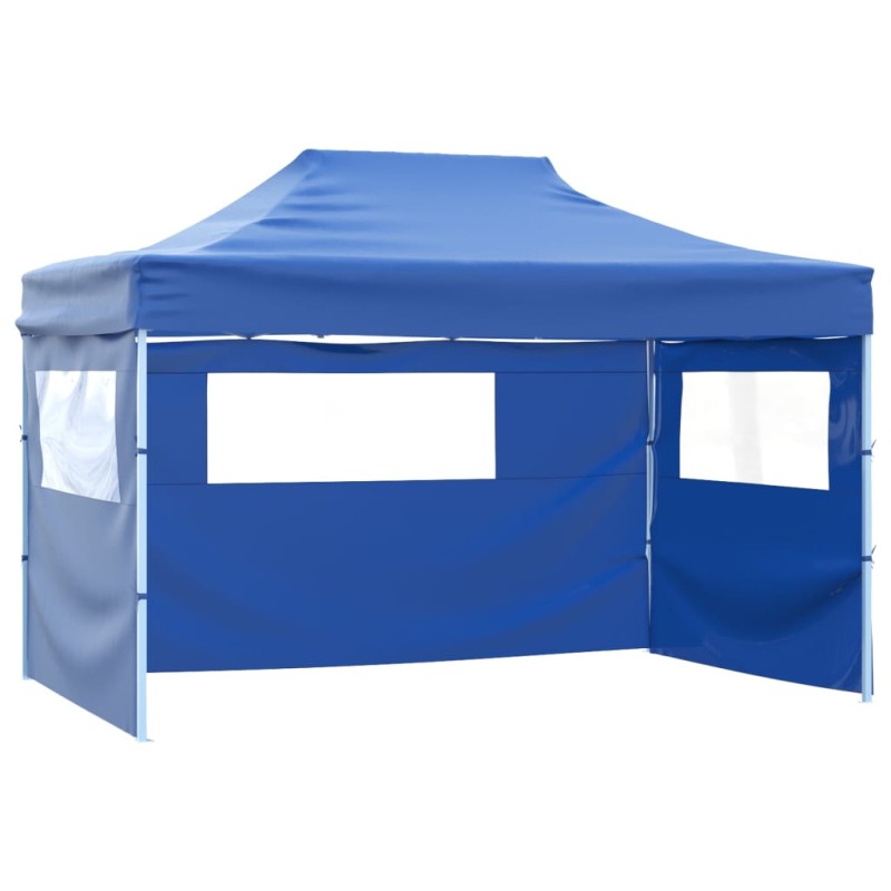 Tenda dobrável com 3 paredes 3x4,5 m azul-Toldos e gazebos-Home Retail