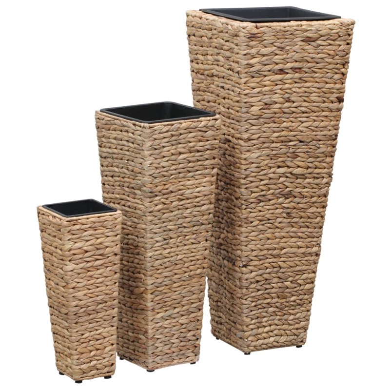 Vasos/floreiras 3 pcs jacinto de água castanho-Vasos e floreiras-Home Retail