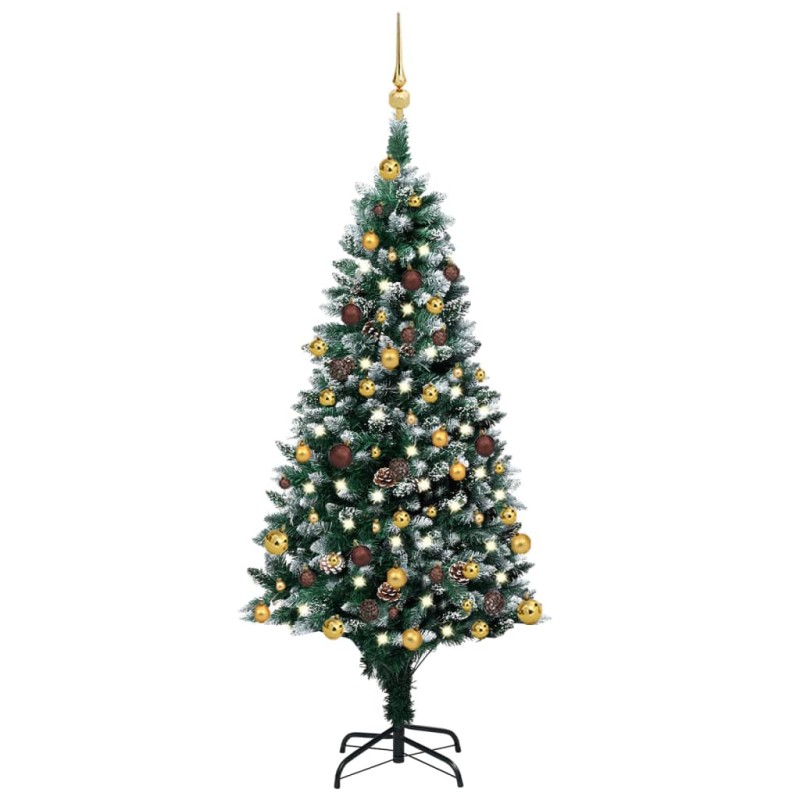 Árvore Natal artificial pré-iluminada c/ bolas e pinhas 150 cm-Árvores de Natal-Home Retail