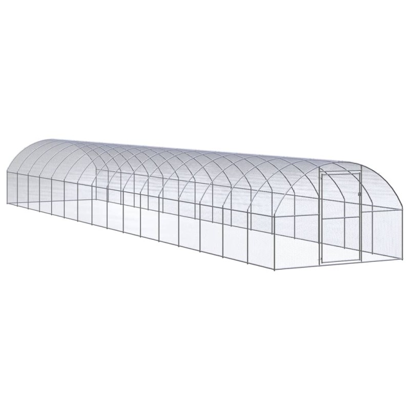 Galinheiro de exterior 3x16x2 m aço galvanizado-Casotas e gaiolas para animais pequenos-Home Retail