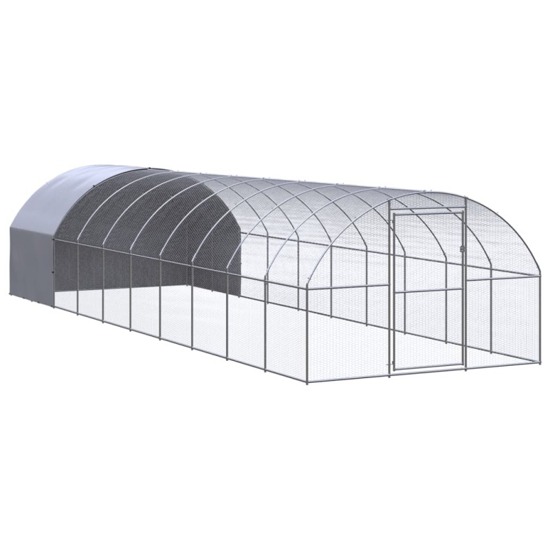 Galinheiro de exterior 3x10x2 m aço galvanizado-Casotas e gaiolas para animais pequenos-Home Retail