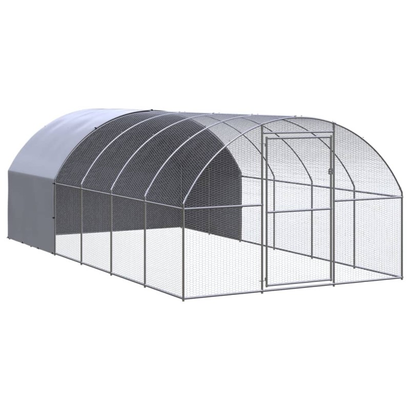 Galinheiro de exterior 3x6x2 m aço galvanizado-Casotas e gaiolas para animais pequenos-Home Retail