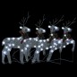 Renas de Natal 4 pcs 80 luzes LED prateado