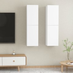 Móveis de TV 2 pcs 30,5x30x110 cm derivados de madeira branco