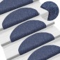 Tapetes de escada autoadesivos 10 pcs 65x21x4 cm agulhado azul