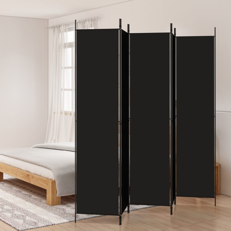 Divisória com 5 painéis 250x220 cm tecido preto-Biombos-Home Retail