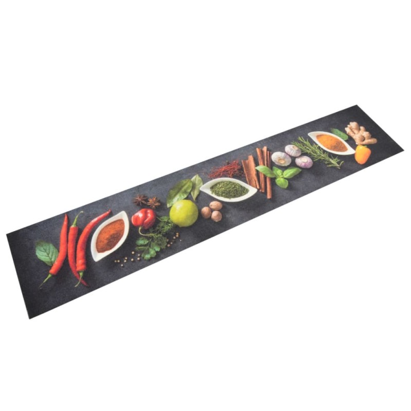 Tapete de cozinha lavável 60x300 cm veludo padrão especiarias-Capachos-Home Retail