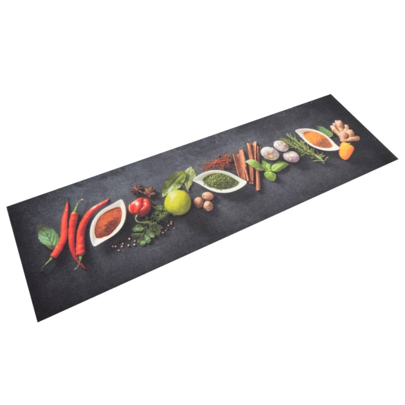 Tapete de cozinha lavável 45x150 cm veludo padrão especiarias-Capachos-Home Retail