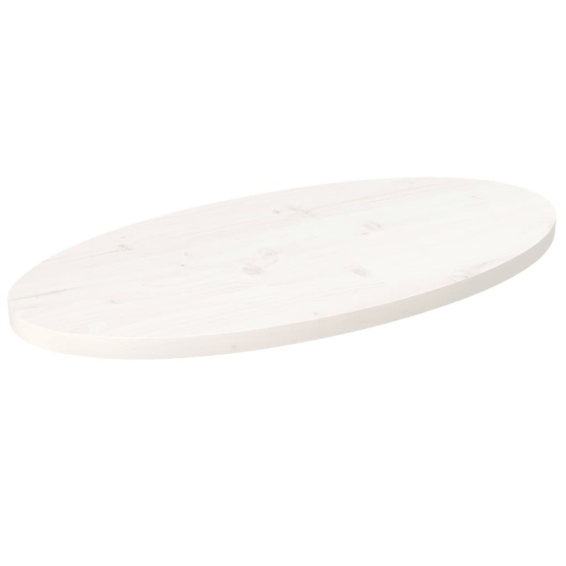 Tampo de mesa oval 70x35x2,5 cm pinho maciço branco-Tampos de mesa-Home Retail