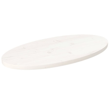 Tampo de mesa oval 70x35x2,5 cm pinho maciço branco