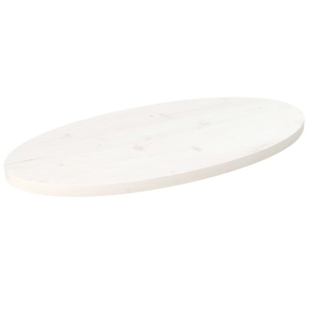 Tampo de mesa oval 80x40x2,5 cm pinho maciço branco