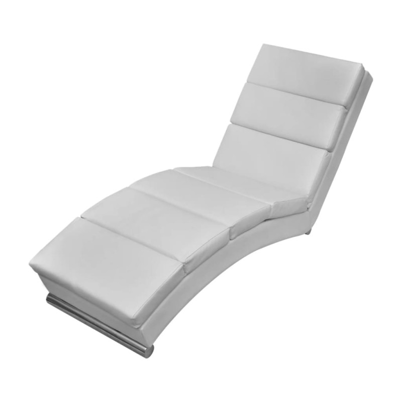 Chaise longue couro artificial branco-Cadeiras de descanso-Home Retail